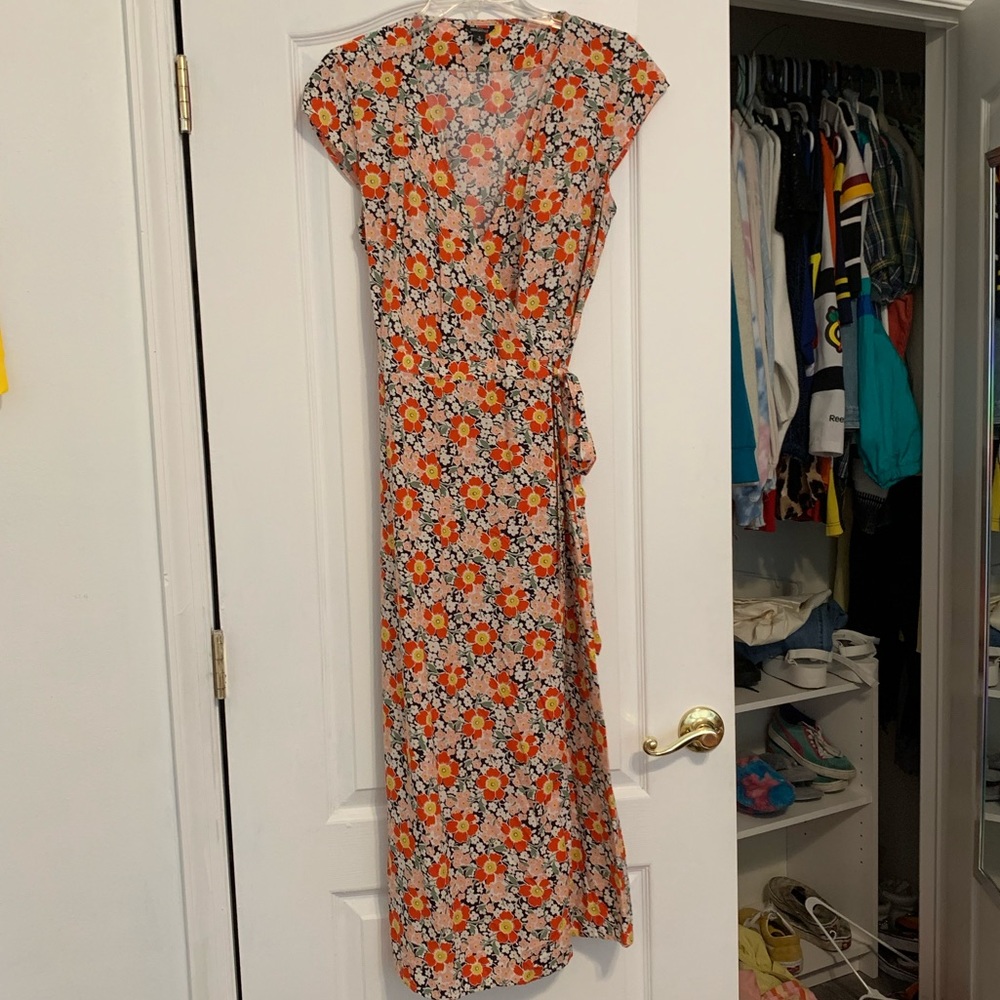 J.Crew Floral Tie Front Maxi Dress